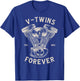 V-Twins Forever Vintage Motorcycle Engine Biker T-Shirt - T-Shirt | Royal