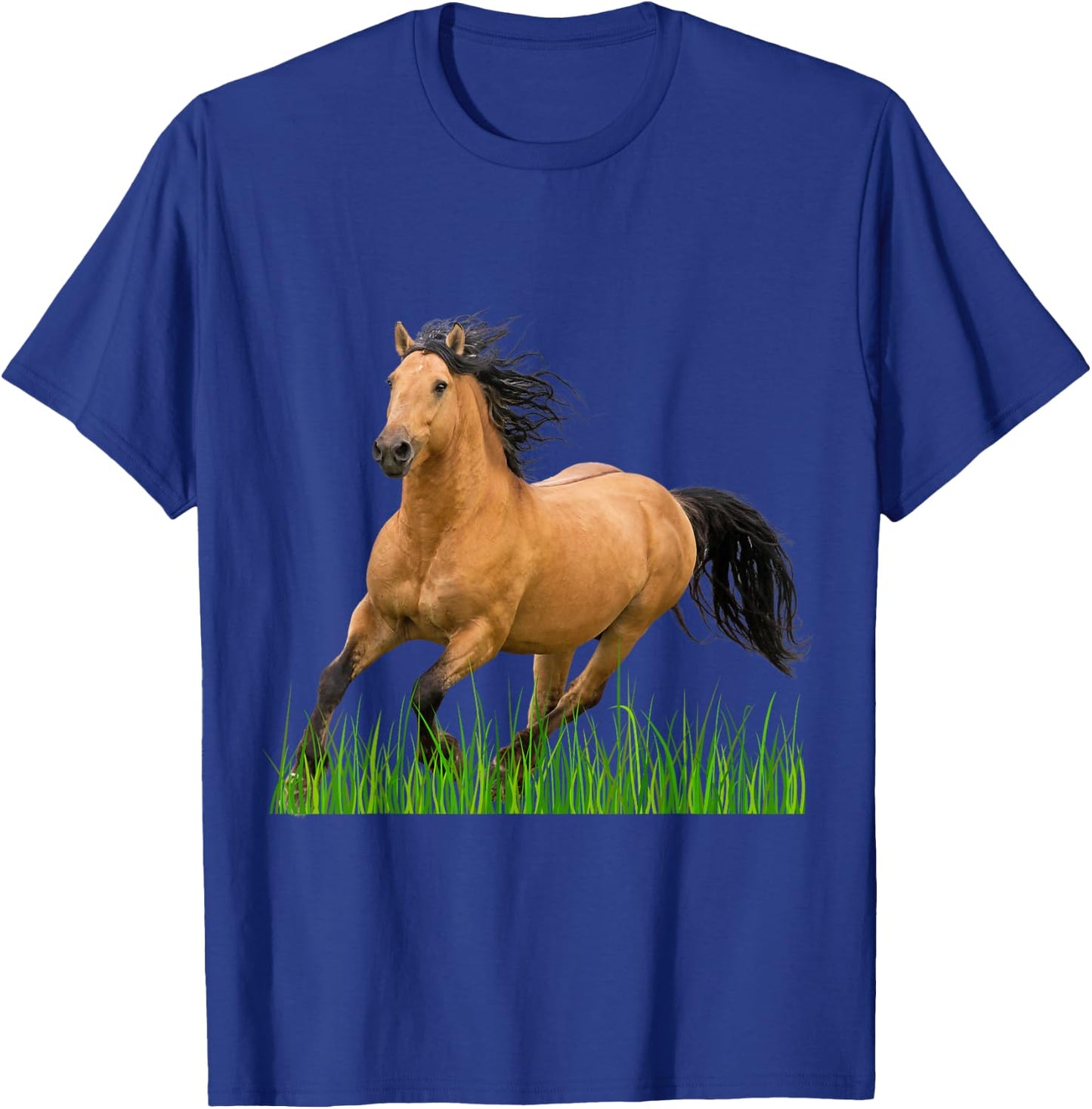 Horse Buckskin Mustang Horse Galloping Wild Horse T-Shirt - T-Shirt | Royal