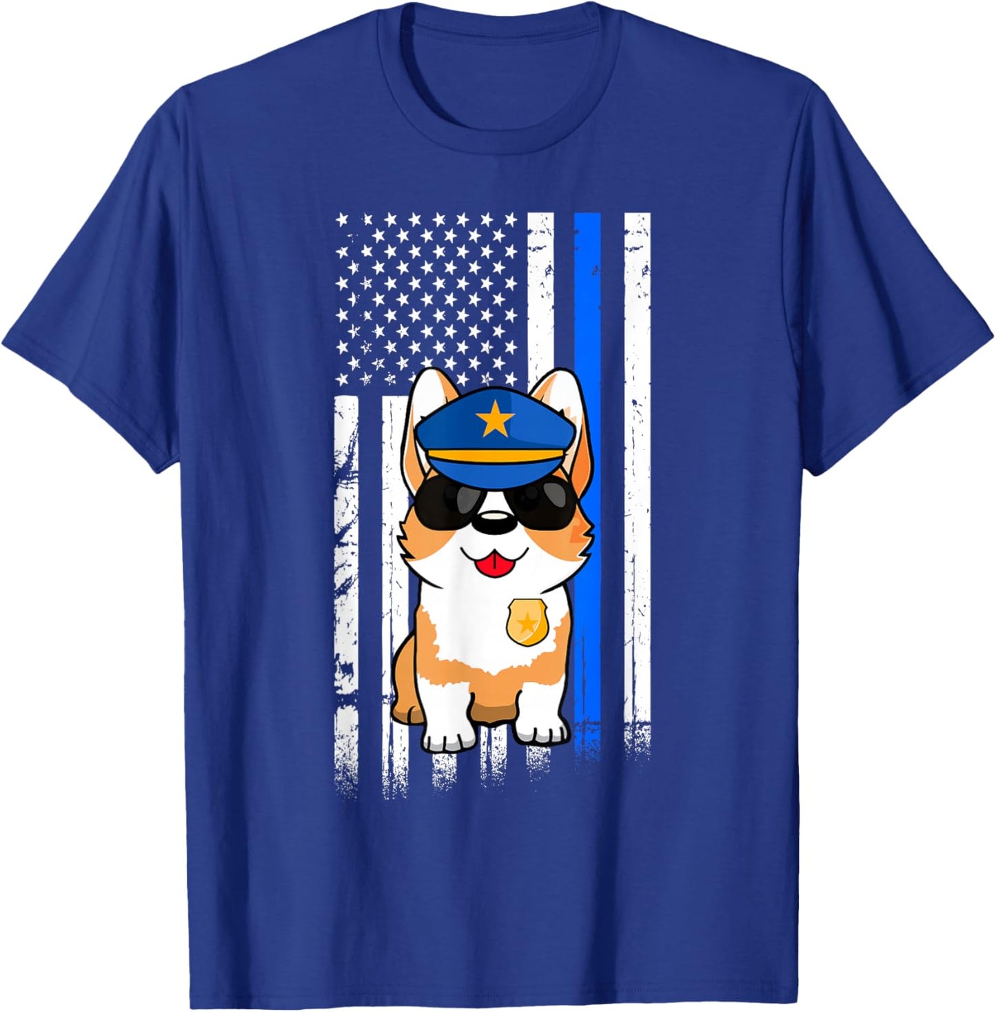 Police Corgi Back the Blue Law Enforcement Appreciation Gift T-Shirt - T-Shirt | Royal