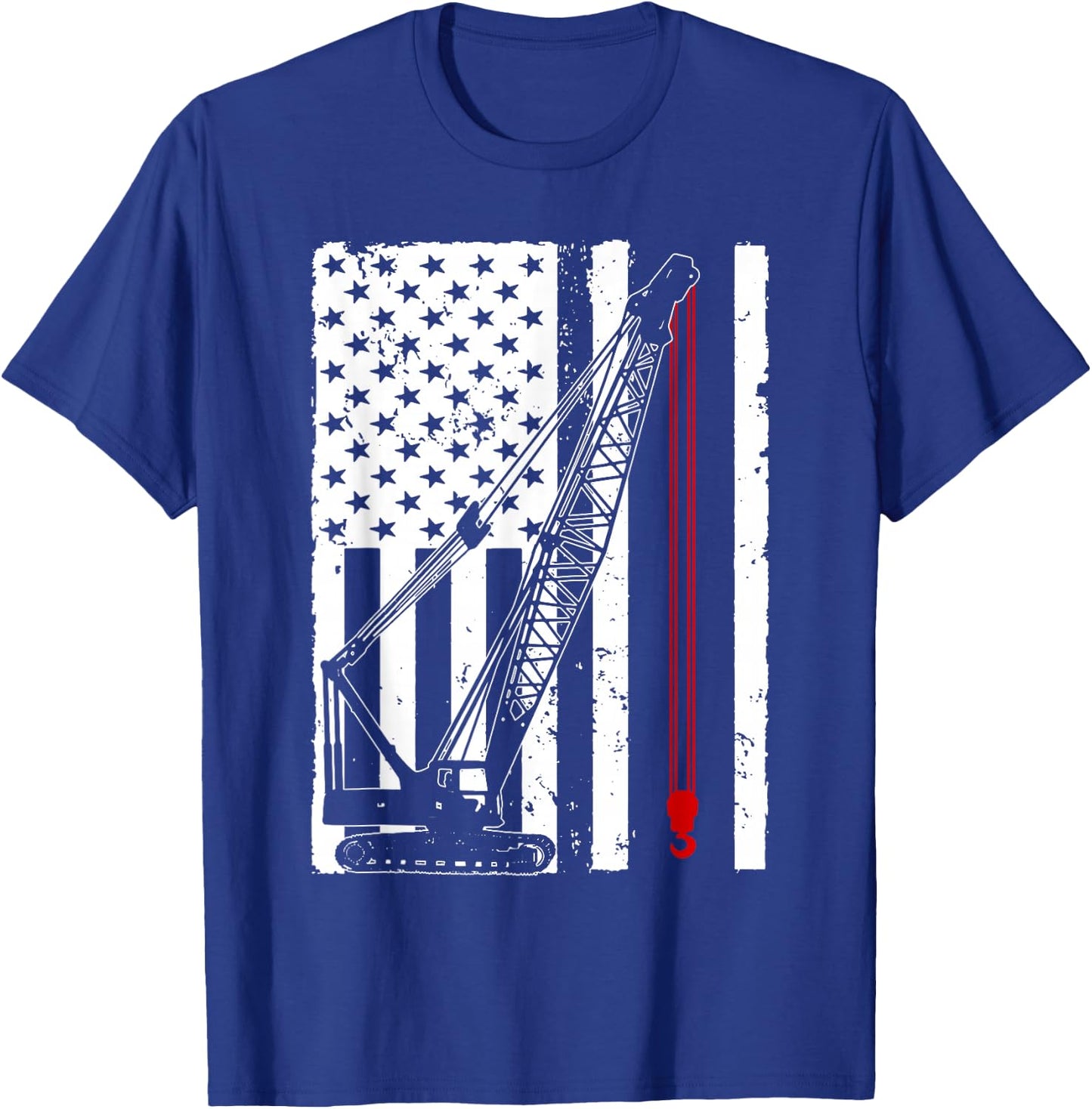 Crane Operator Design US Heavy Equipment Crane Lover T-Shirt - T-Shirt | Royal