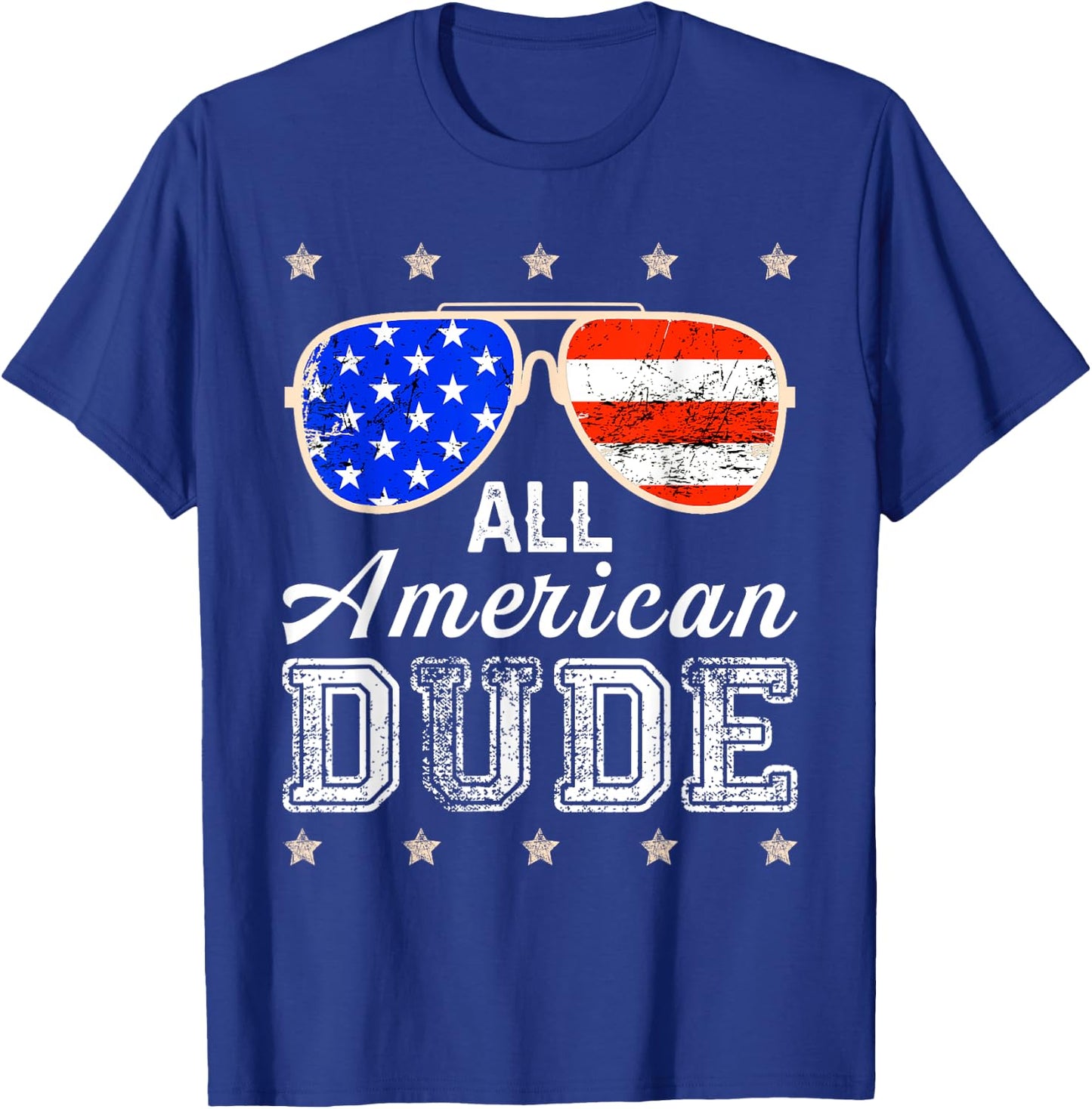 All American Dude 4th of July Family Matching Sunglass USA T-Shirt - T-Shirt | Royal
