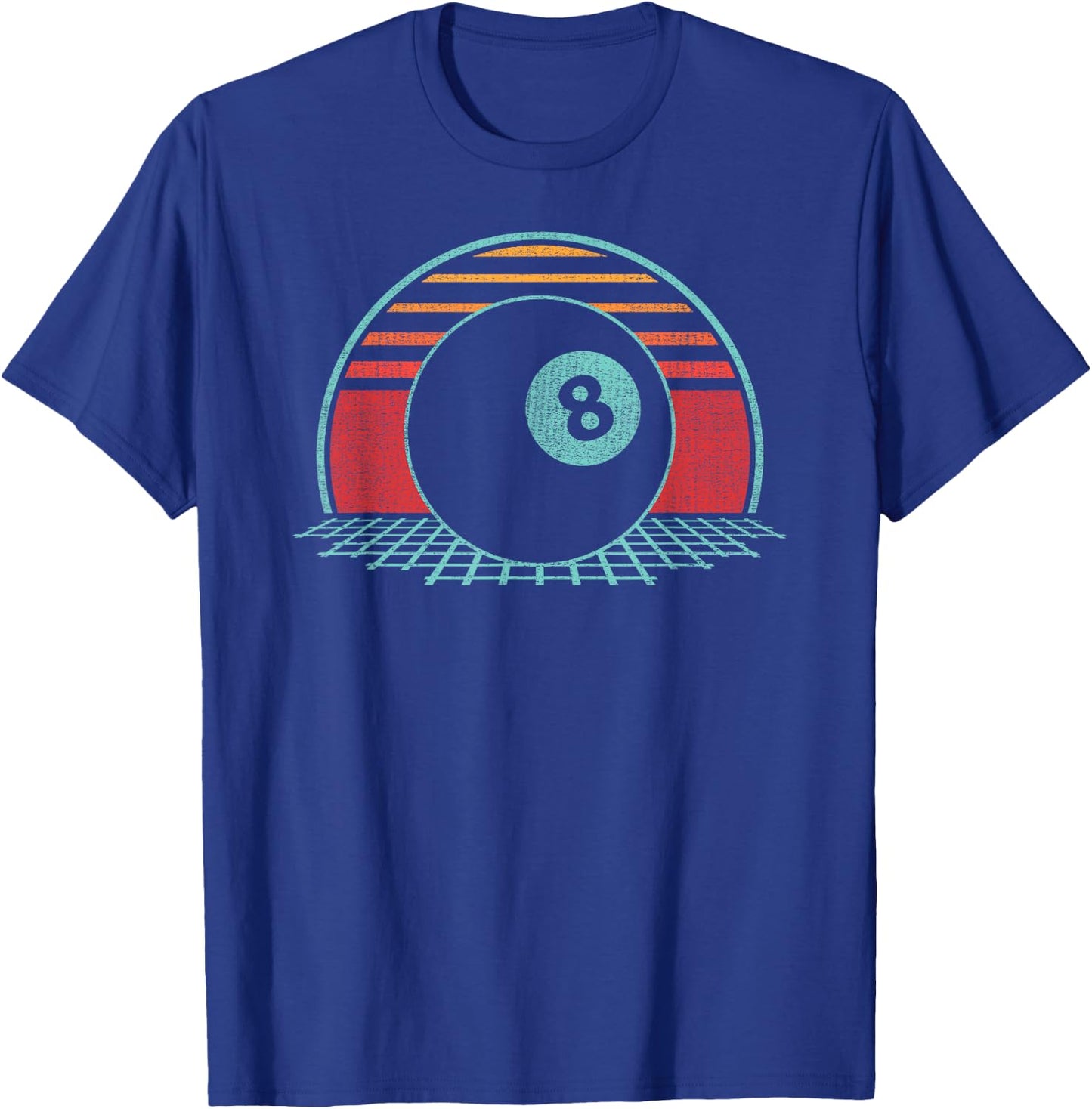 Pool Player Billiards Lover 8 Ball Retro Vintage 80s Style T-Shirt - T-Shirt | Royal