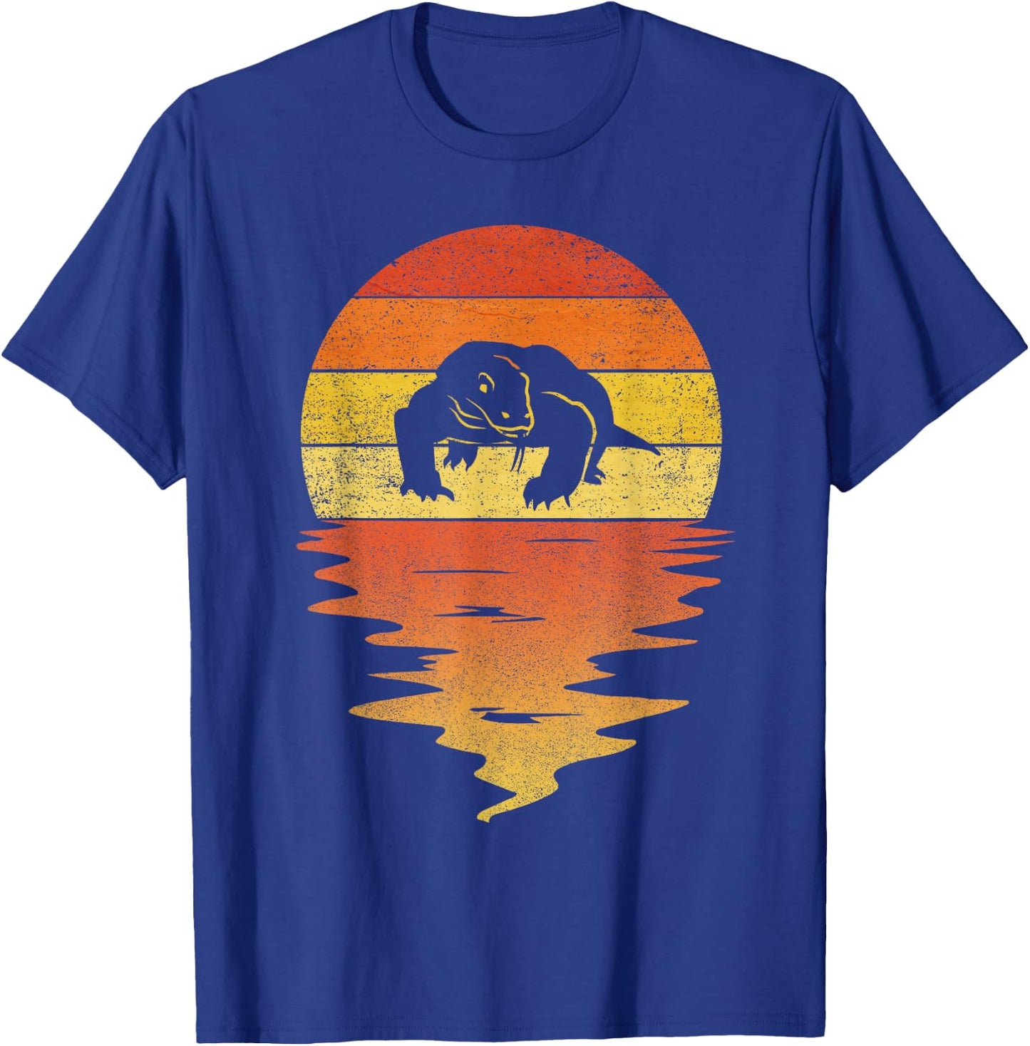 Komodo dragon shirt retro sunset 70s vintage Komodo dragon T-Shirt - T-Shirt | Royal