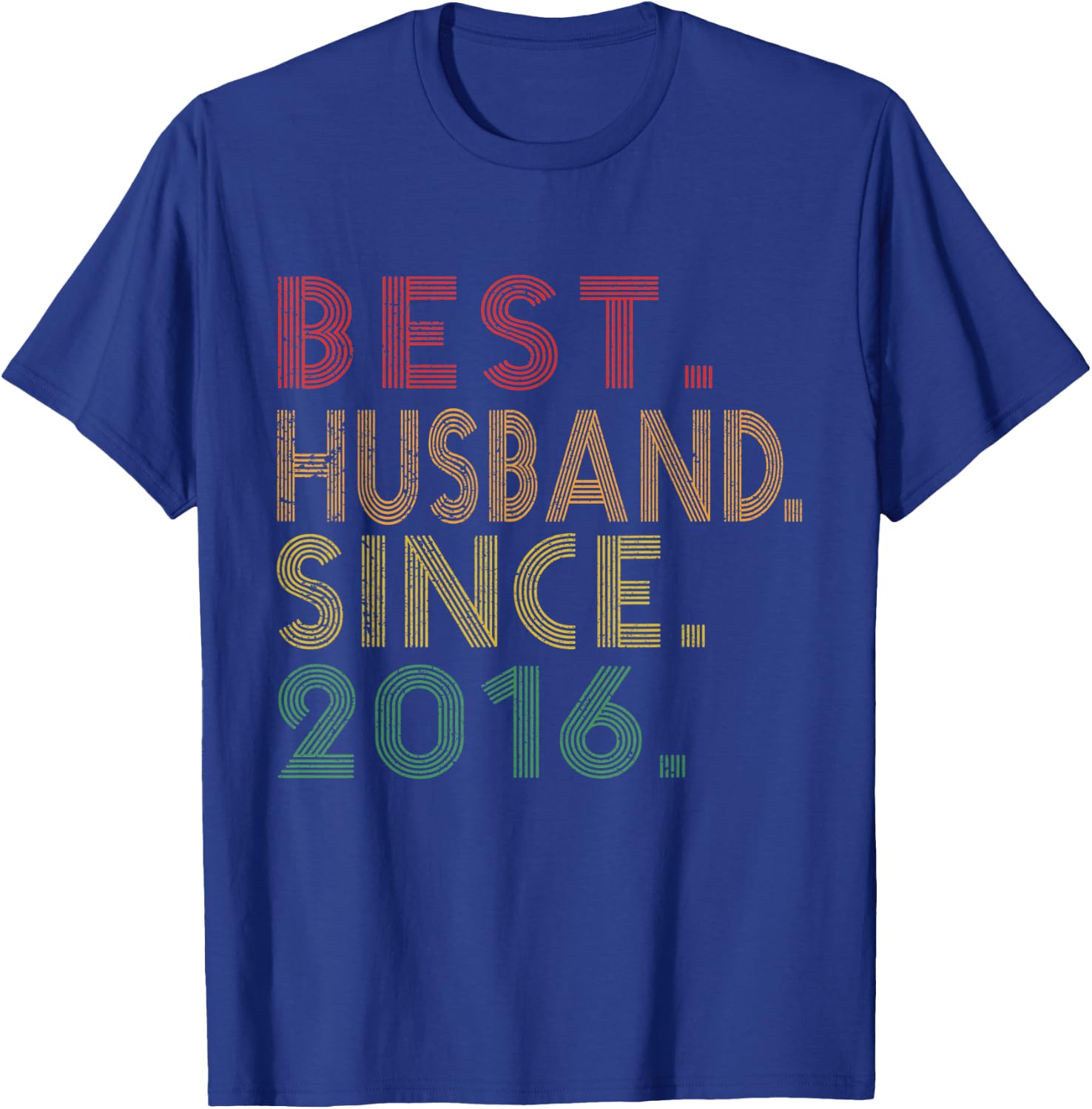 Best Husband Since 2016 Retro Wedding Anniversary Couples T-Shirt - T-Shirt | Royal