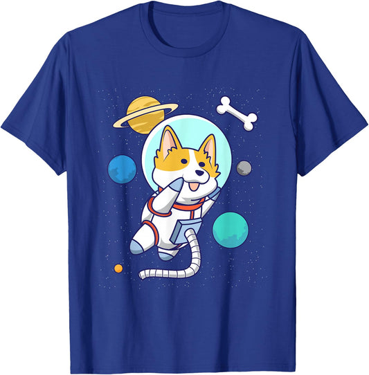 Kawaii Corgi Astronaut Dog Corgi In Space T-Shirt - T-Shirt | Royal