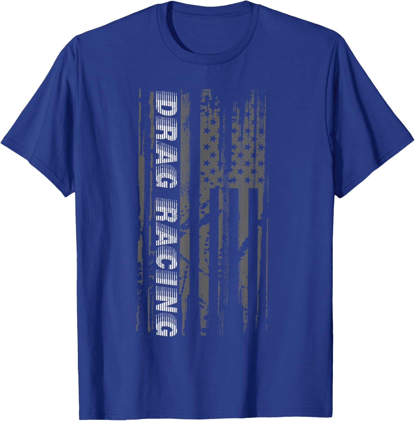 Drag Race Vintage Patriotic American Flag Drag Racing Kids Men T-Shirt - T-Shirt | Royal