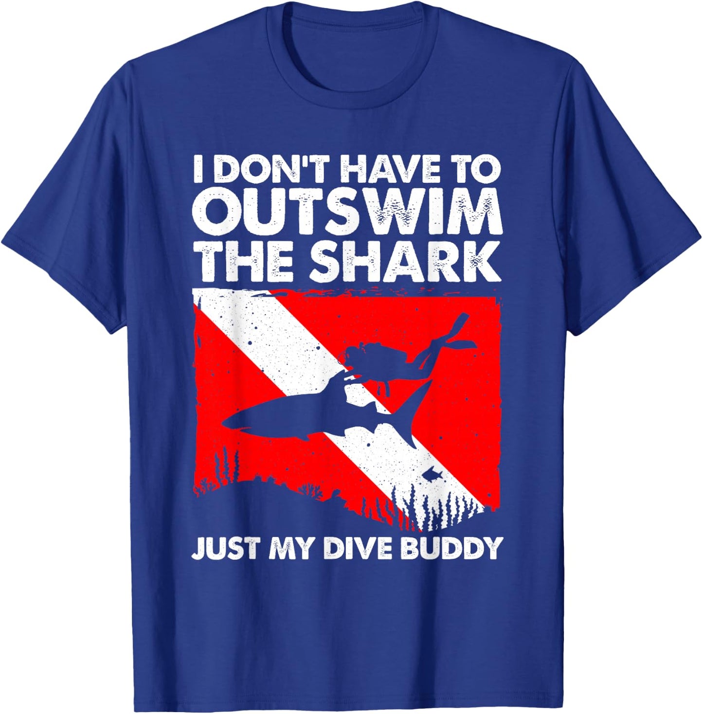 Funny Scuba Diving Design Women Shark Diving Buddy T-Shirt - T-Shirt | Royal