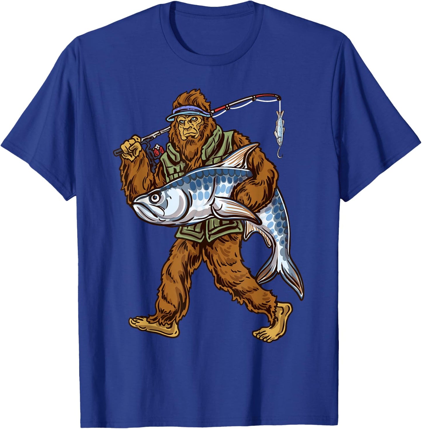 Northern Outdoors Tarpon Collection Men's Black Tarpon Fishing Bigfoot Theme , Small, Short Sleeve, Classic Fit T-Shirt - T-Shirt | Royal