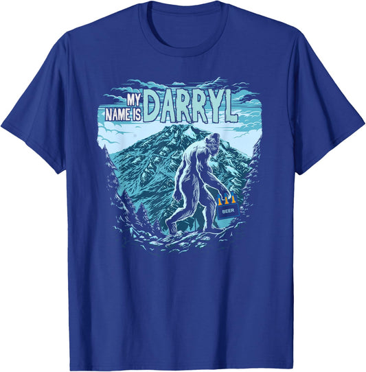 My Name is Darryl - Funny Vintage Bigfoot - Darryl Bigfoot T-Shirt - T-Shirt | Royal