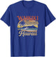 Retro Waikiki Beach Hawaii Art Hawaiian Design T-Shirt - T-Shirt | Royal