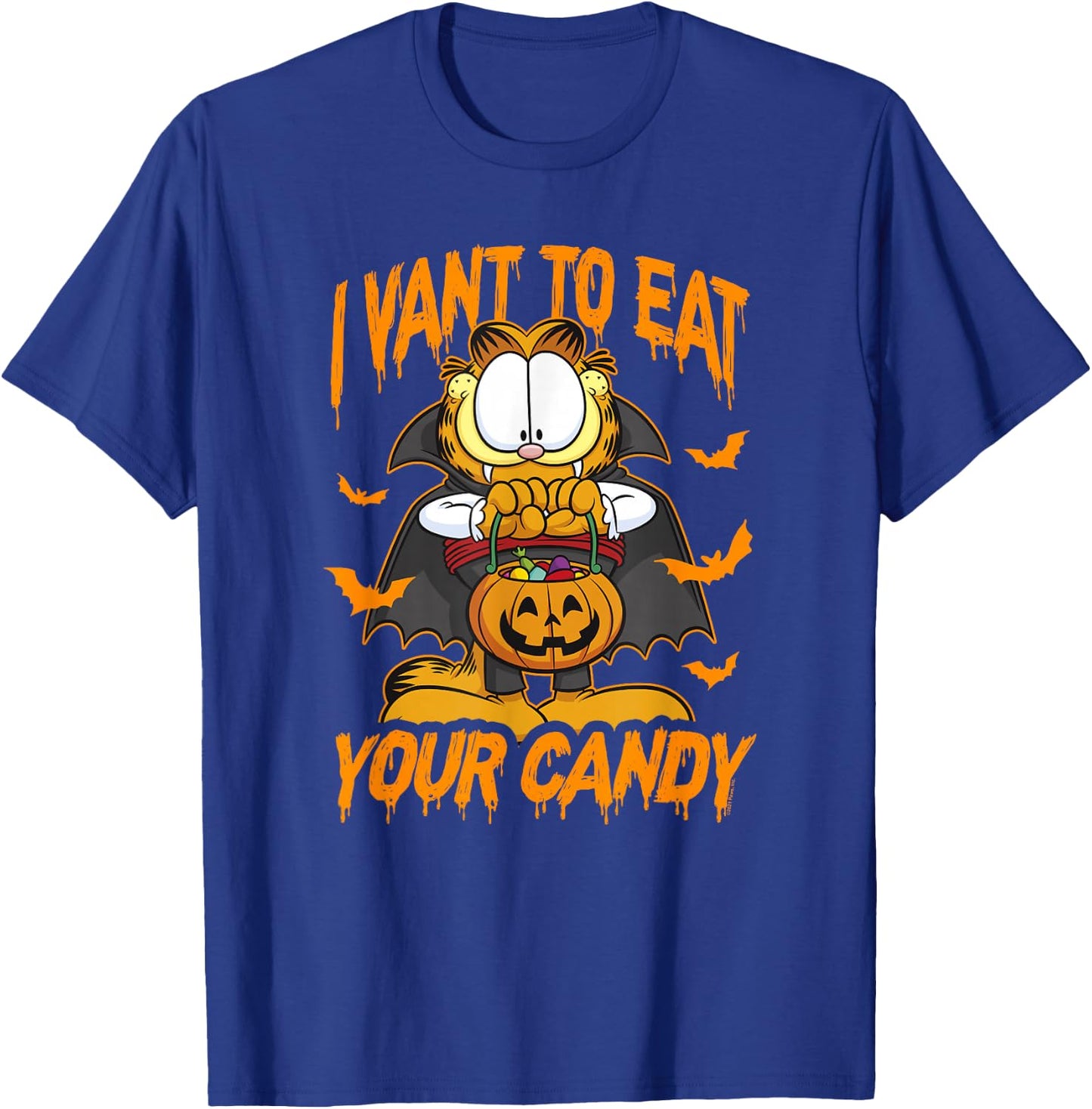 Garfield Halloween I Want To Eat Your Candy T-Shirt - T-Shirt | Royal