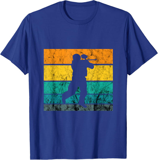 Paintball Player Retro Vintage Sunset Paintball Play T-Shirt - T-Shirt | Royal