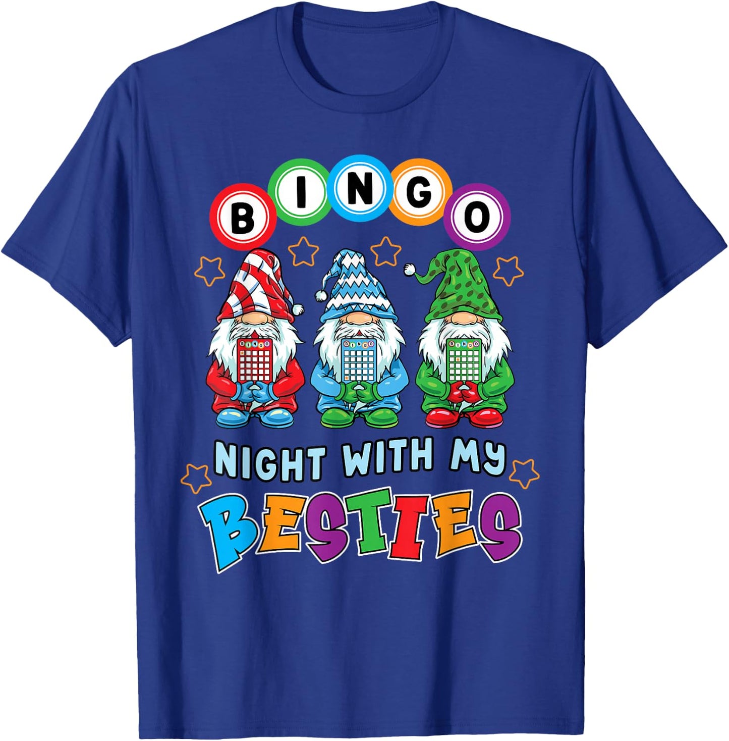 Gnome Bingo Night with My Bestie Gambling Gambler Gift Funny T-Shirt - T-Shirt | Royal