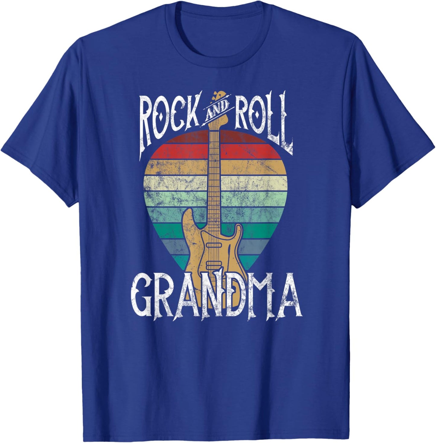 Rock n Roll Grandma Vintage Guitar Player Gift T-Shirt - T-Shirt | Royal