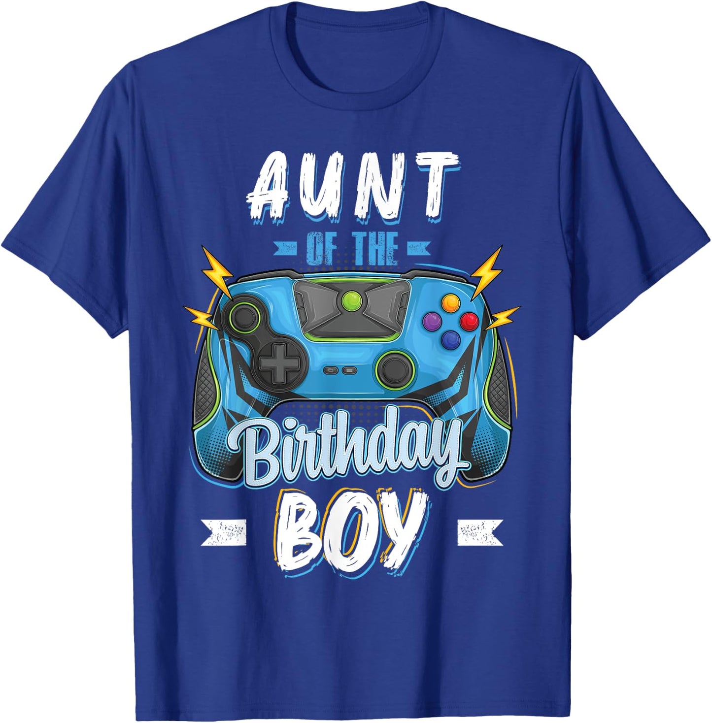 Aunt of the Birthday Boy Matching family Video Gamer party T-Shirt - T-Shirt | Royal