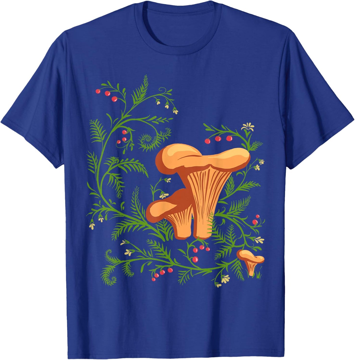 Forest Mushrooms Floral Fungi Vintage Ukrainian Vyshyvanka T-Shirt - T-Shirt | Royal