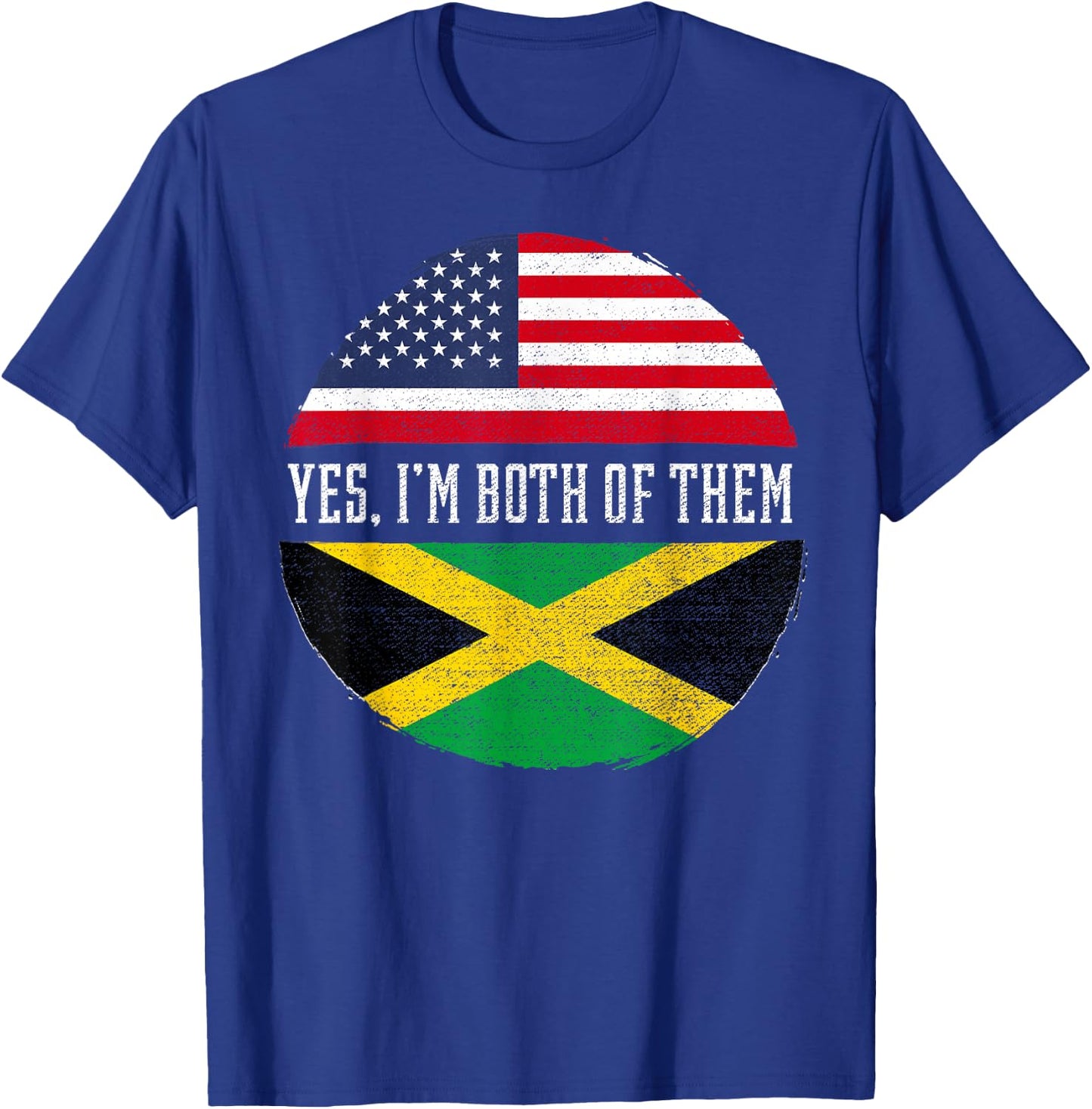 Half American Half Jamaican USA Flag Jamaica Heritage DNA Small T-Shirt - T-Shirt | Royal