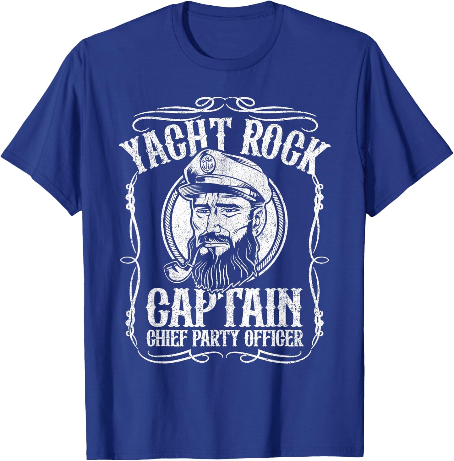 Funny Yacht Rock Captain Pontoon Boat Party Music Boating T-Shirt - T-Shirt | Royal