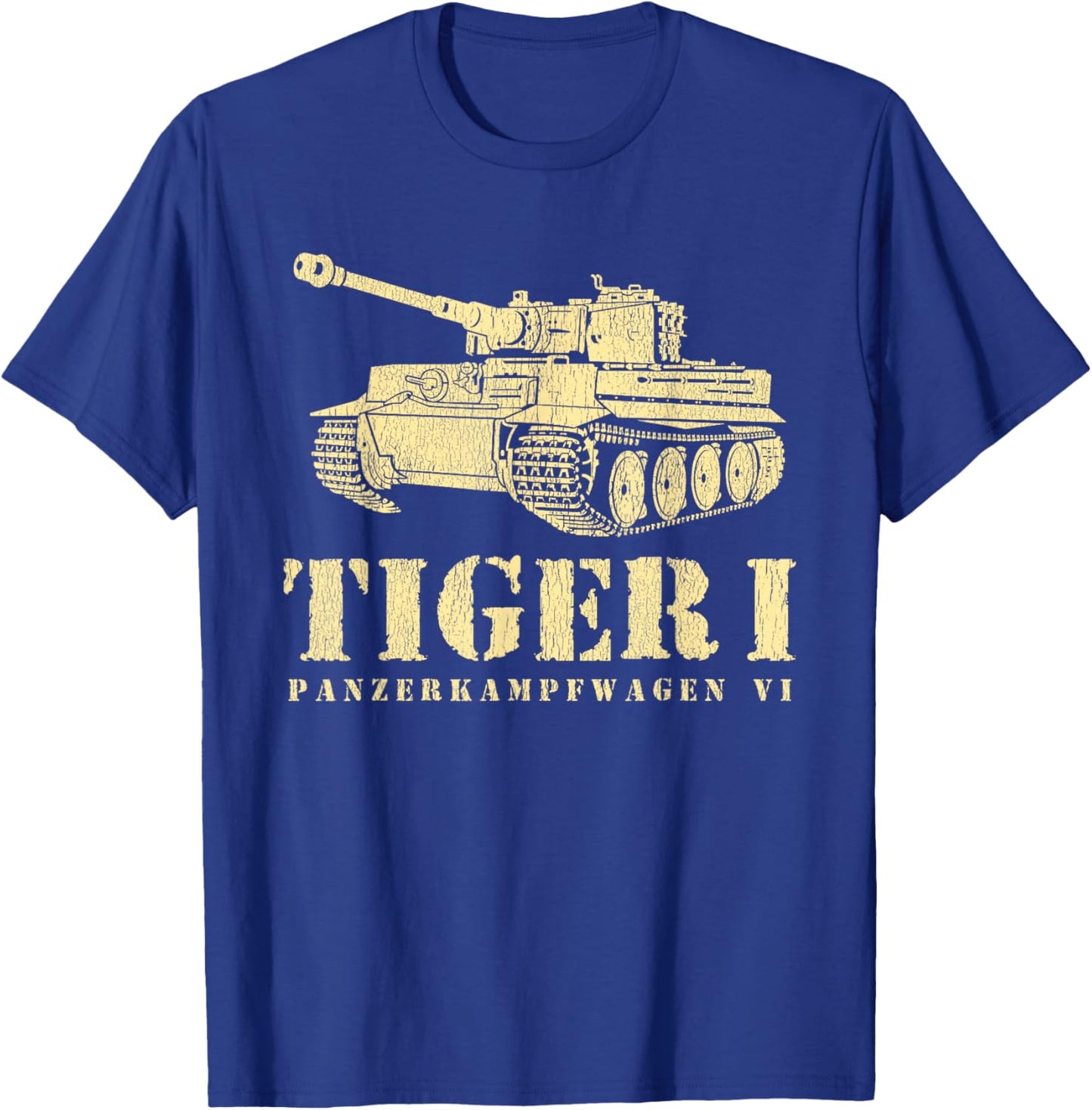 Funny Army Vintage Tiger Tank PzKpfw VI WWII Gift Men Boys T-Shirt - T-Shirt | Royal