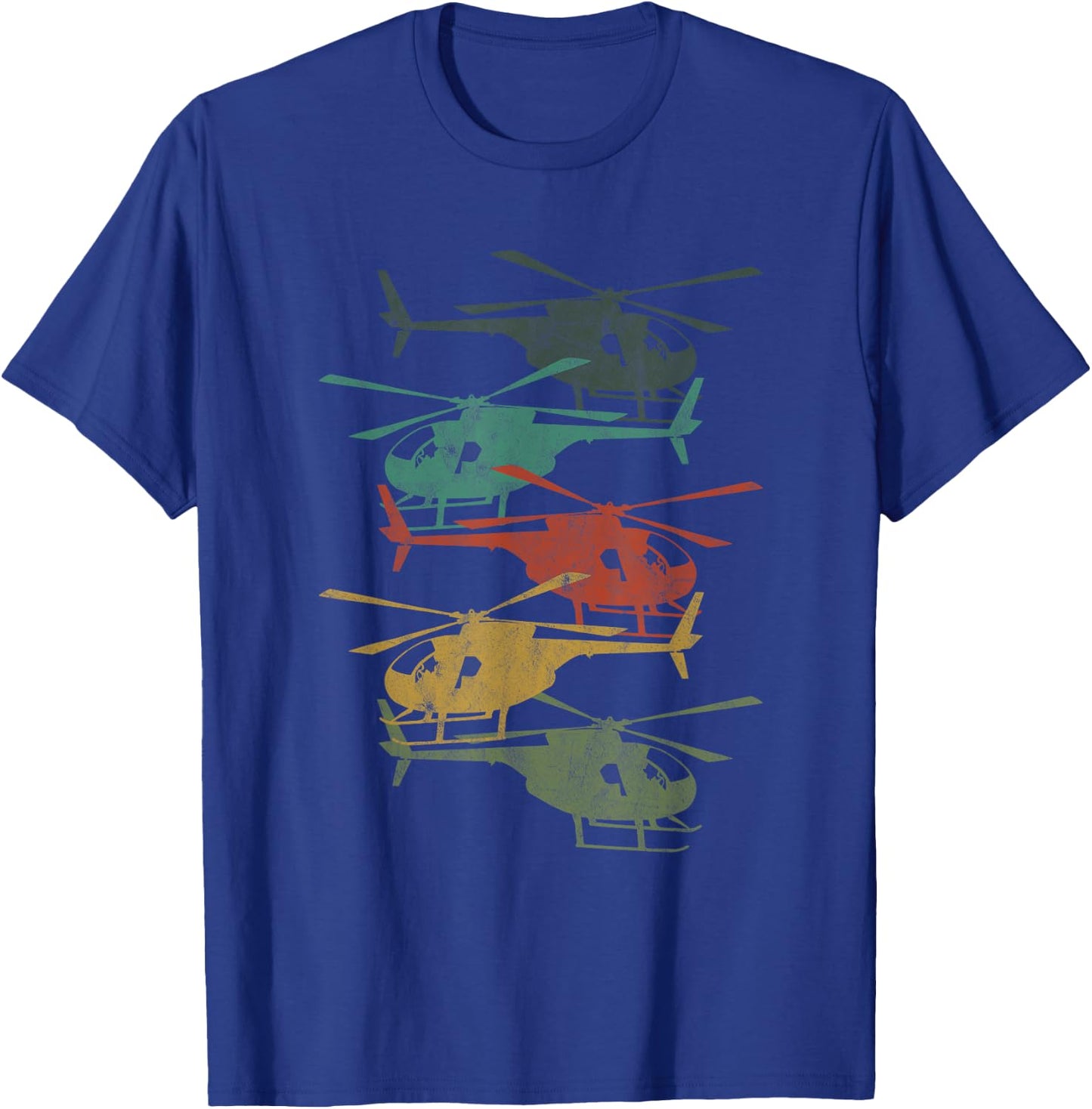 Retro Aircraft Helicopter Lover Pilot Aviation T-Shirt - T-Shirt | Royal