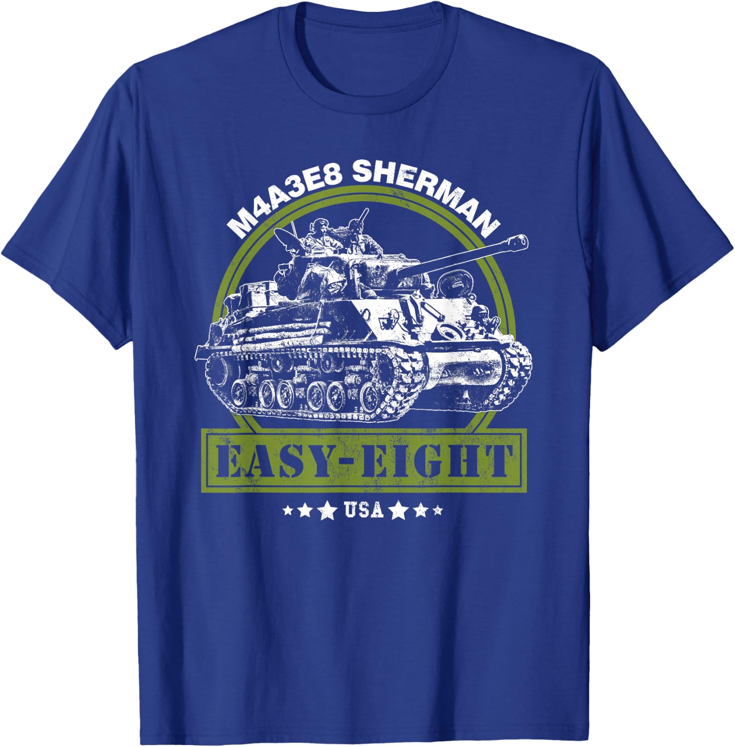 M4A3E8 Easy Eight Sherman WW2 Tank T-Shirt - T-Shirt | Royal