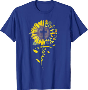 Jesus Sunflower - Funny Christian sunflowers Gift T-Shirt - T-Shirt | Royal
