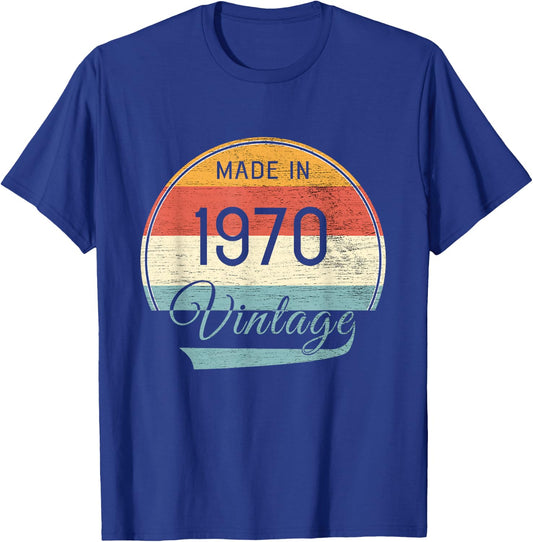 1970 Vintage Birthday T-Shirt - T-Shirt | Royal