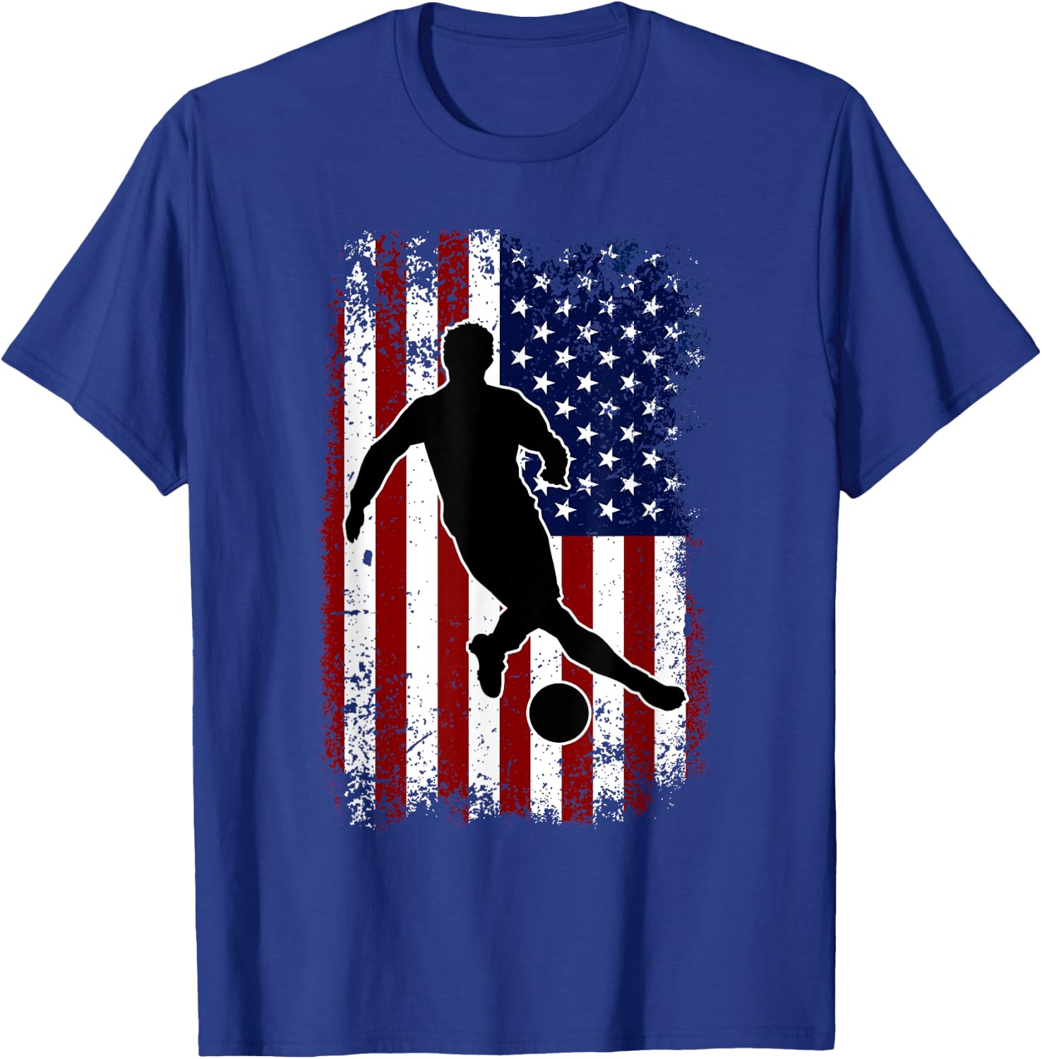 Vintage Soccer 4th of July USA American Flag Boys Men T-Shirt - T-Shirt | Royal