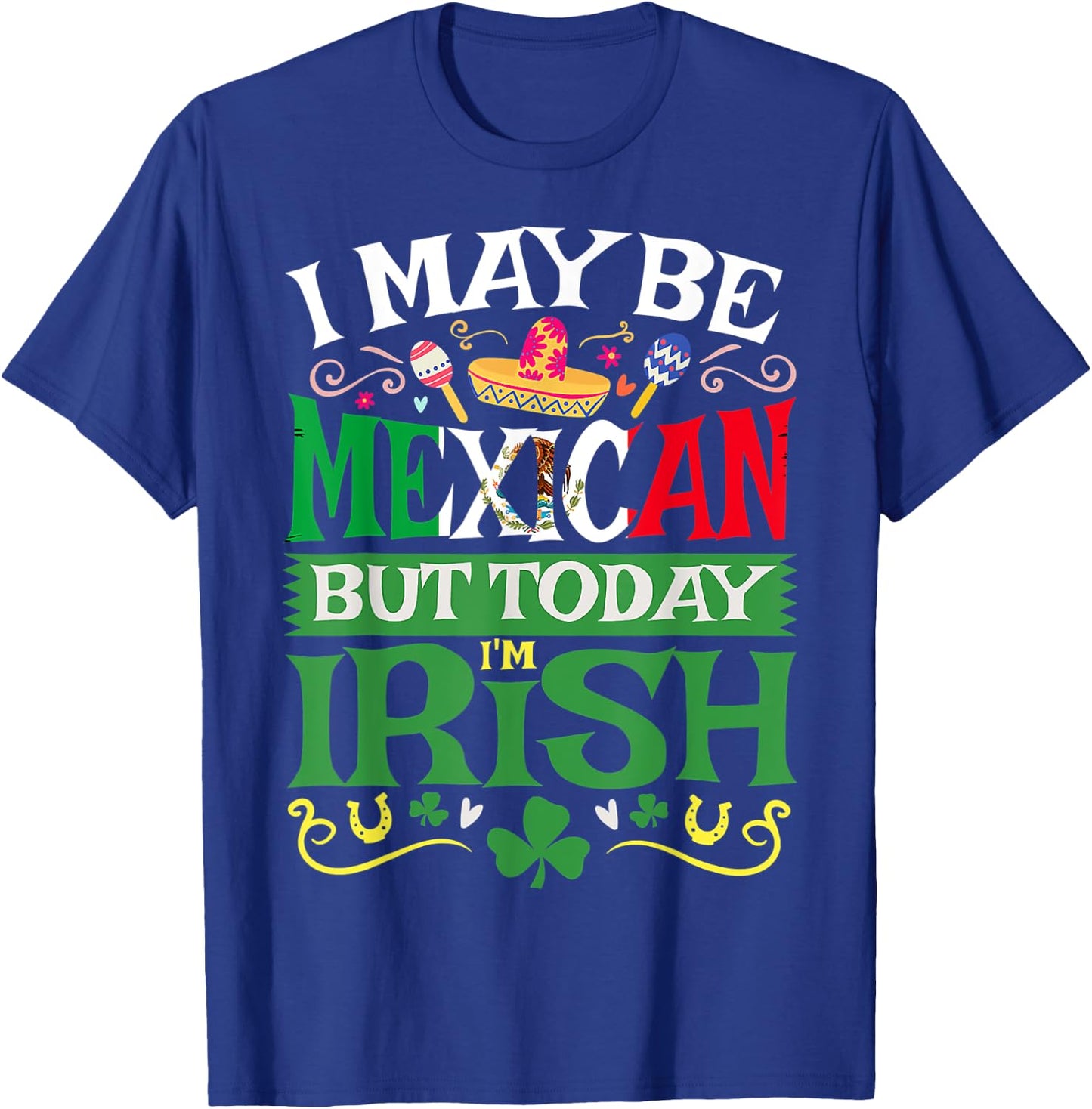 St. Saint Patrick's Day Mexican Latino Beer Shamrock Gift T-Shirt - T-Shirt | Royal