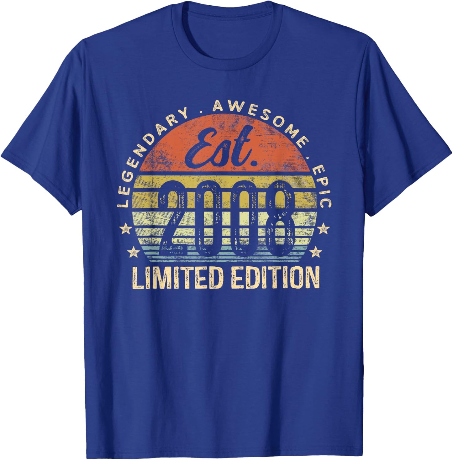 Est 2008 Limited Edition 17th Birthday Gifts 17 Year Old T-Shirt - T-Shirt | Royal