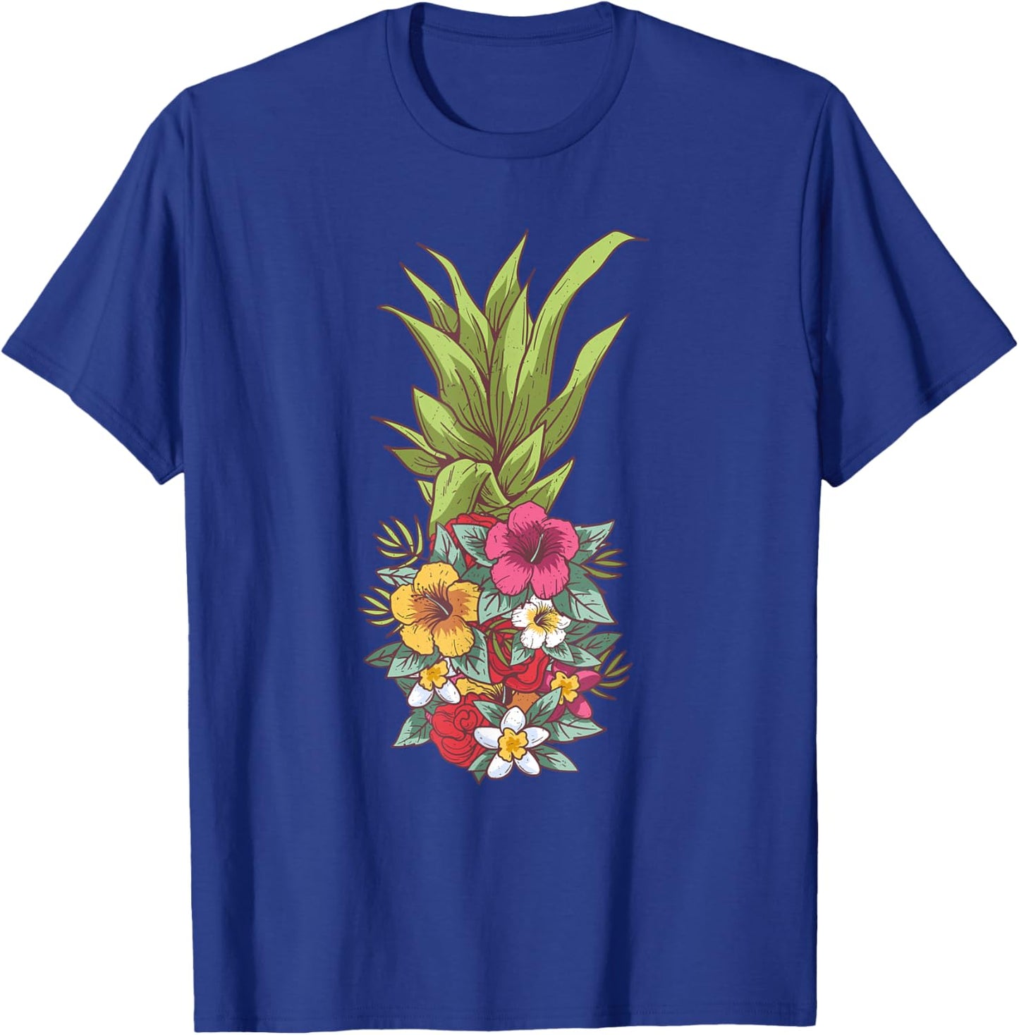 Pineapple Flower Aloha Hawaii Trendy Vintage Women Gift T-Shirt - T-Shirt | Royal