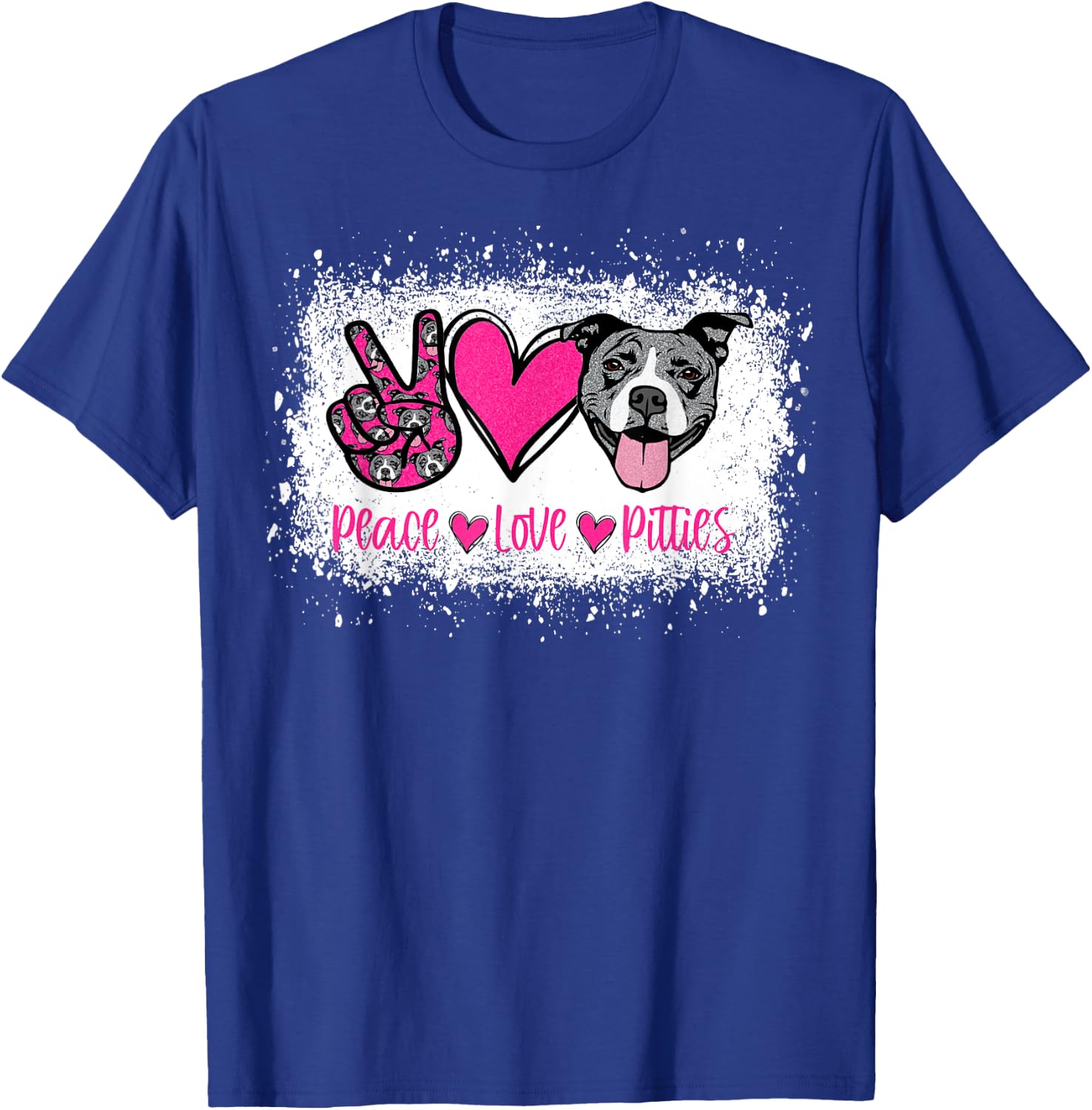 Peace Love Pitties Pitbull Lover Pet Owner Fur Mama Dog Mom Women T-Shirt - T-Shirt | Royal