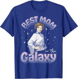 Star Wars Mother's Day Best Mom In The Galaxy Princess Leia T-Shirt - T-Shirt | Royal