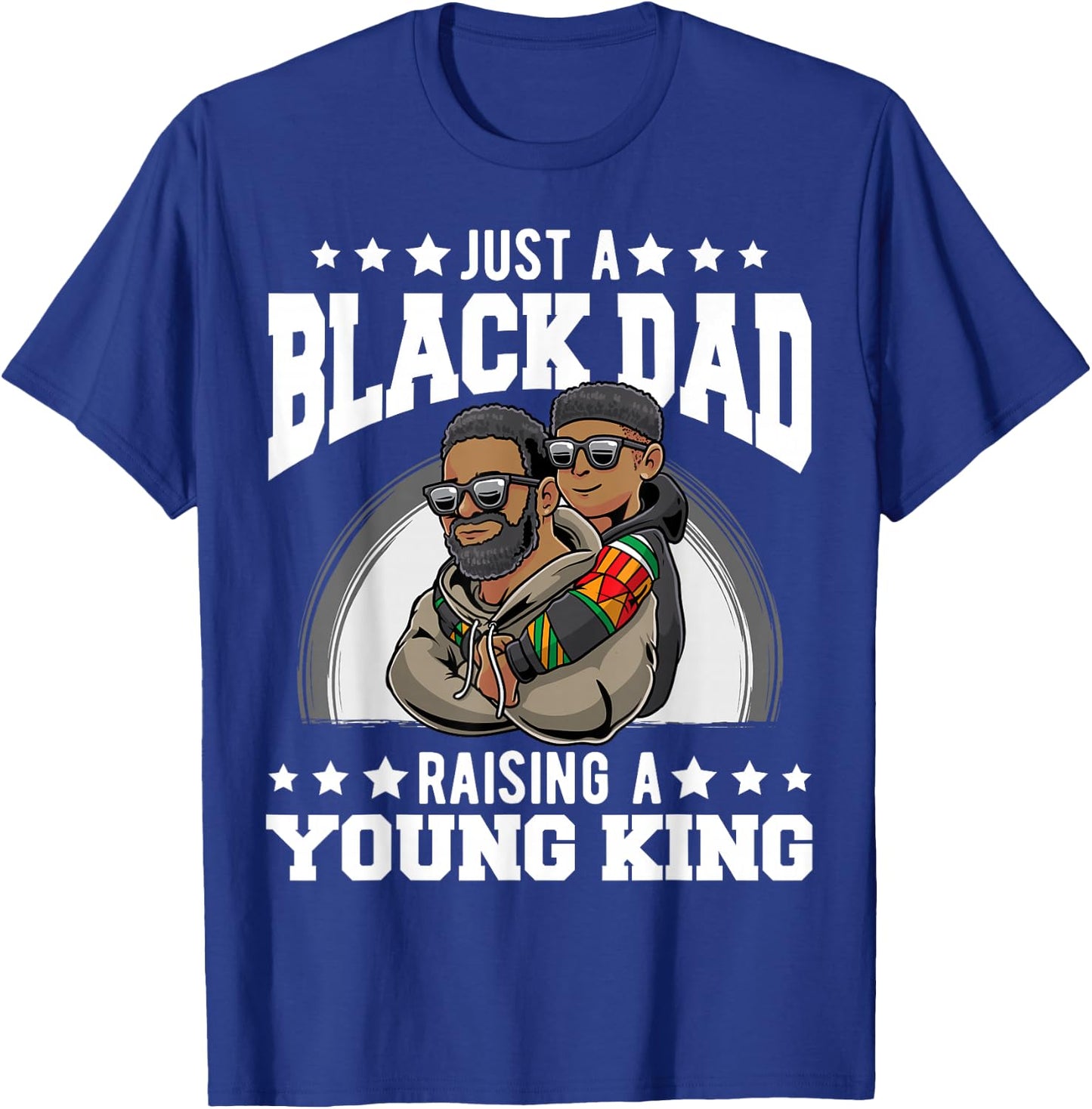 Black Dad Father And Son African American Boy Father's Day T-Shirt - T-Shirt | Royal