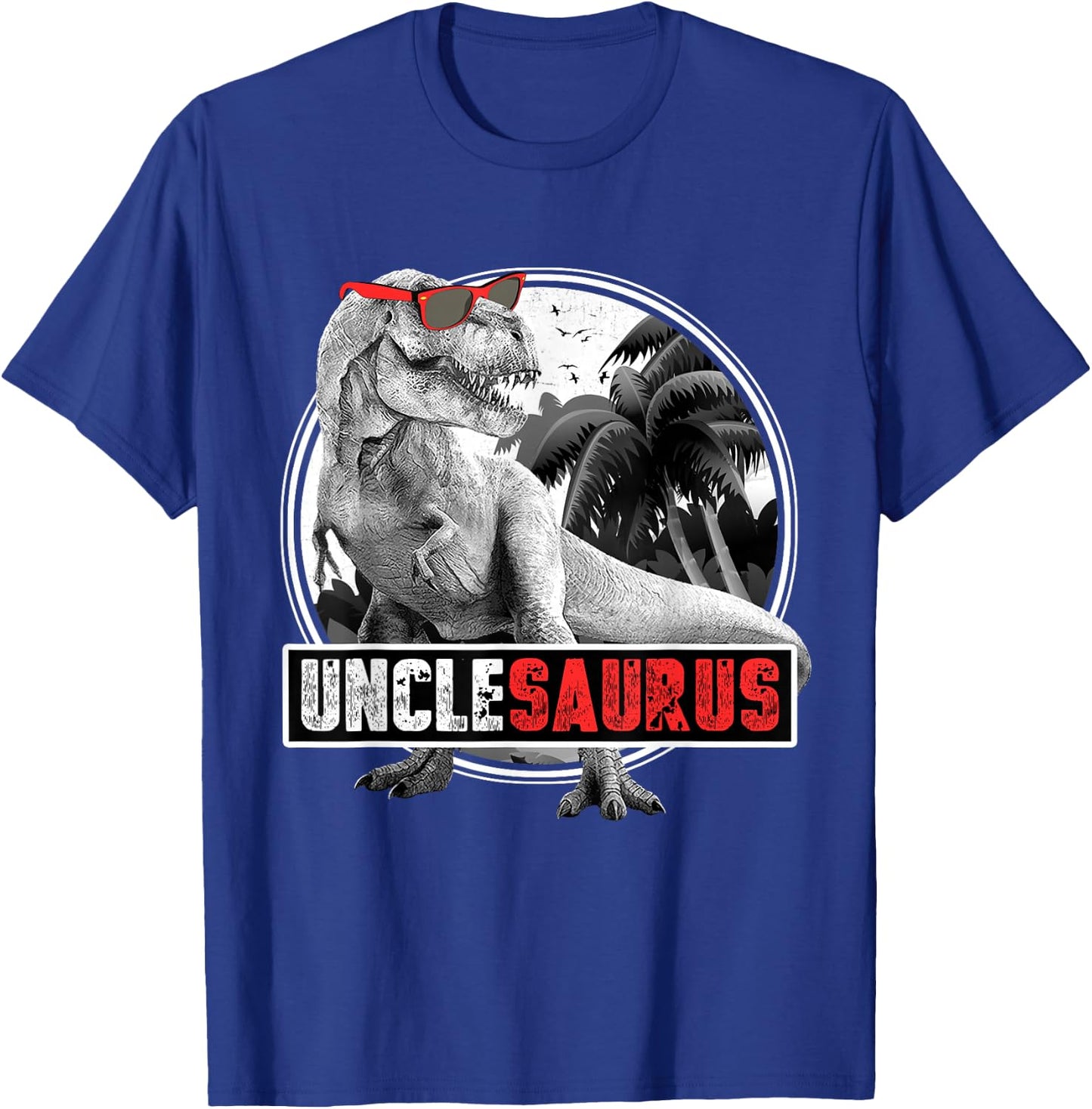 Dinosaur Family Dinosaurier - Men's Unclesaurus T-Rex Dinosaur Uncle - Black - Small - Short Sleeve - Cotton 60%, Polyester 40% T-Shirt - T-Shirt | Royal