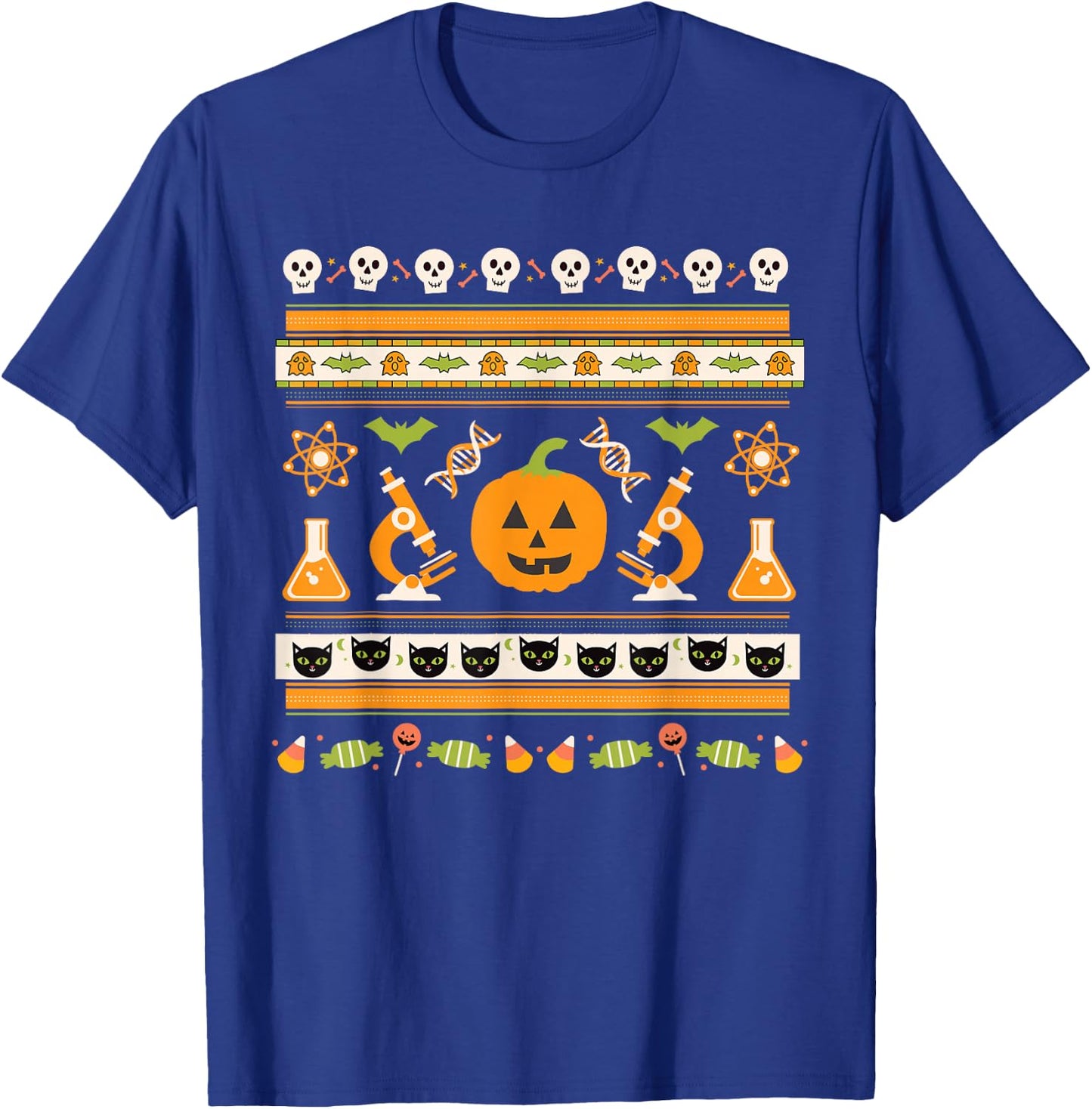 Science Laboratory Halloween Ugly Sweater - Geek, Nerd, STEM T-Shirt - T-Shirt | Royal