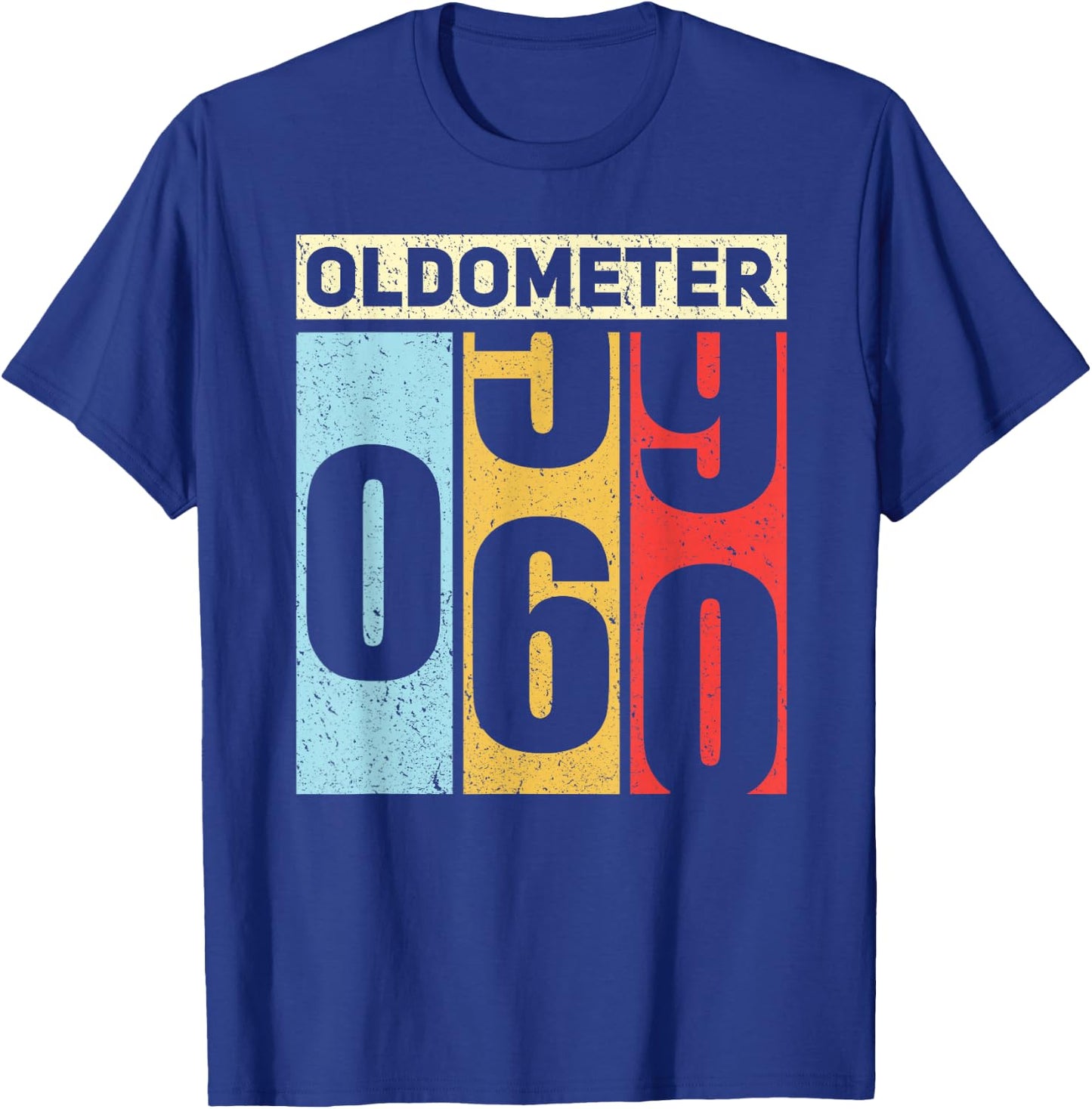 Oldometer 59-60 Funny 60th Birthday Odometer Gift Oldometer T-Shirt - T-Shirt | Royal