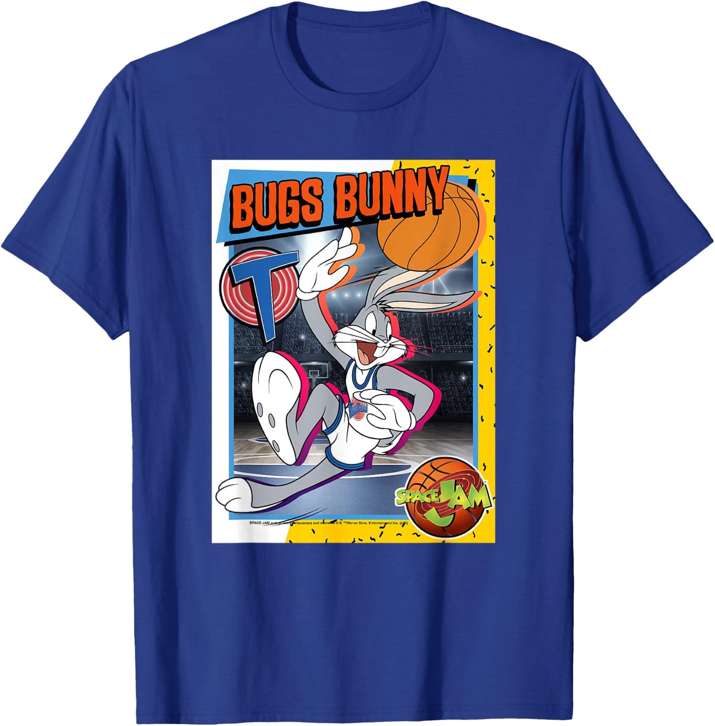 Space Jam Classic Bugs Bunny Basketball Card T-Shirt - T-Shirt | Royal