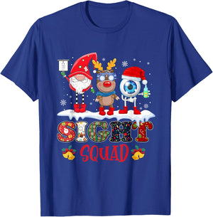 Funny Sight Squad Gnome Reindeer Santa Christmas Optometrist T-Shirt - T-Shirt | Royal