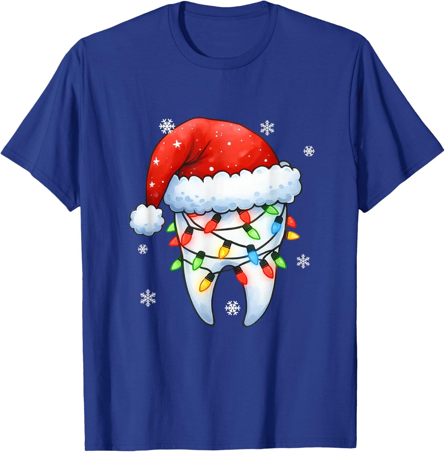 Retro Dental Christmas Tooth Santa Xmas Dentist Squad Crew T-Shirt - T-Shirt | Royal
