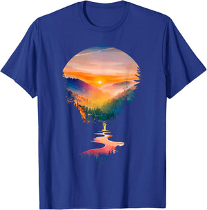 Nature Lovers Forest Hiking Mountains Outdoor Trees Nature T-Shirt - T-Shirt | Royal