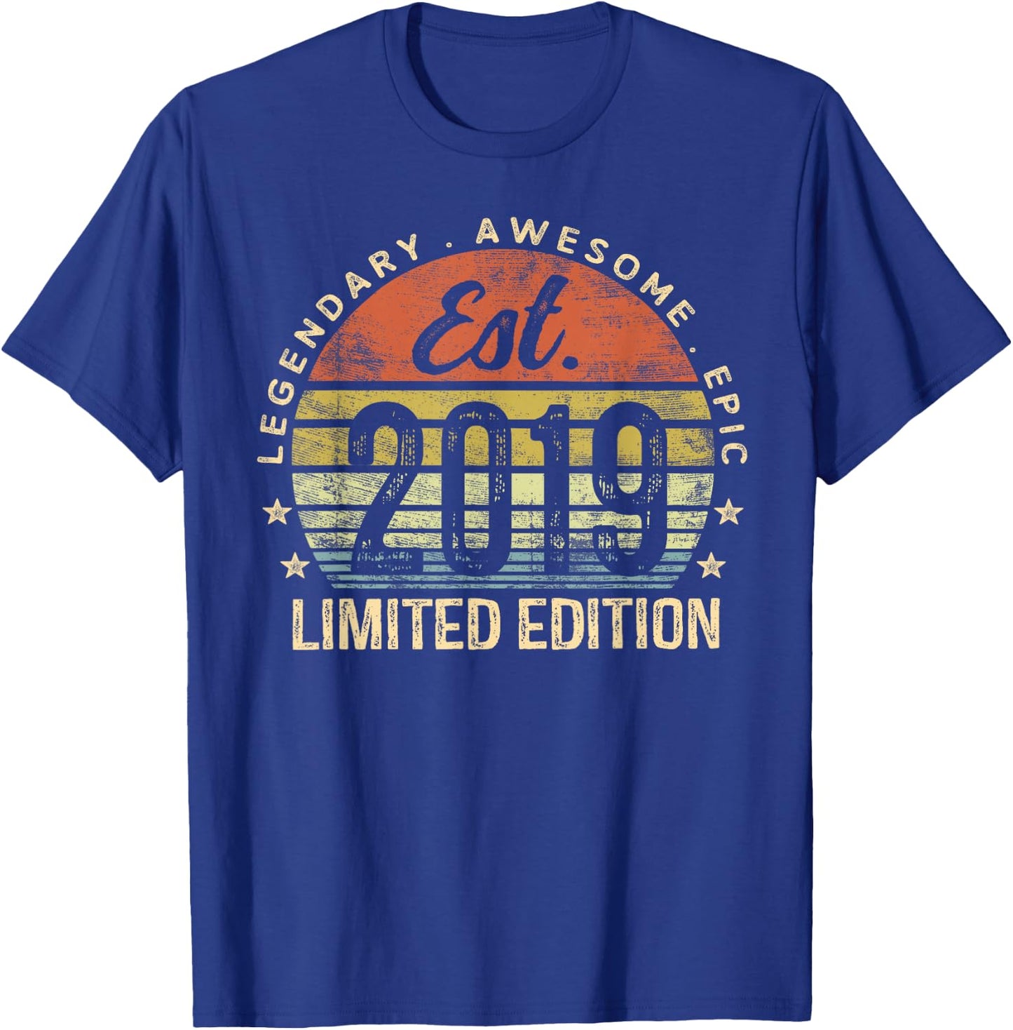 Est 2019 Limited Edition 6th Birthday Gifts 6 Year Old T-Shirt - T-Shirt | Royal