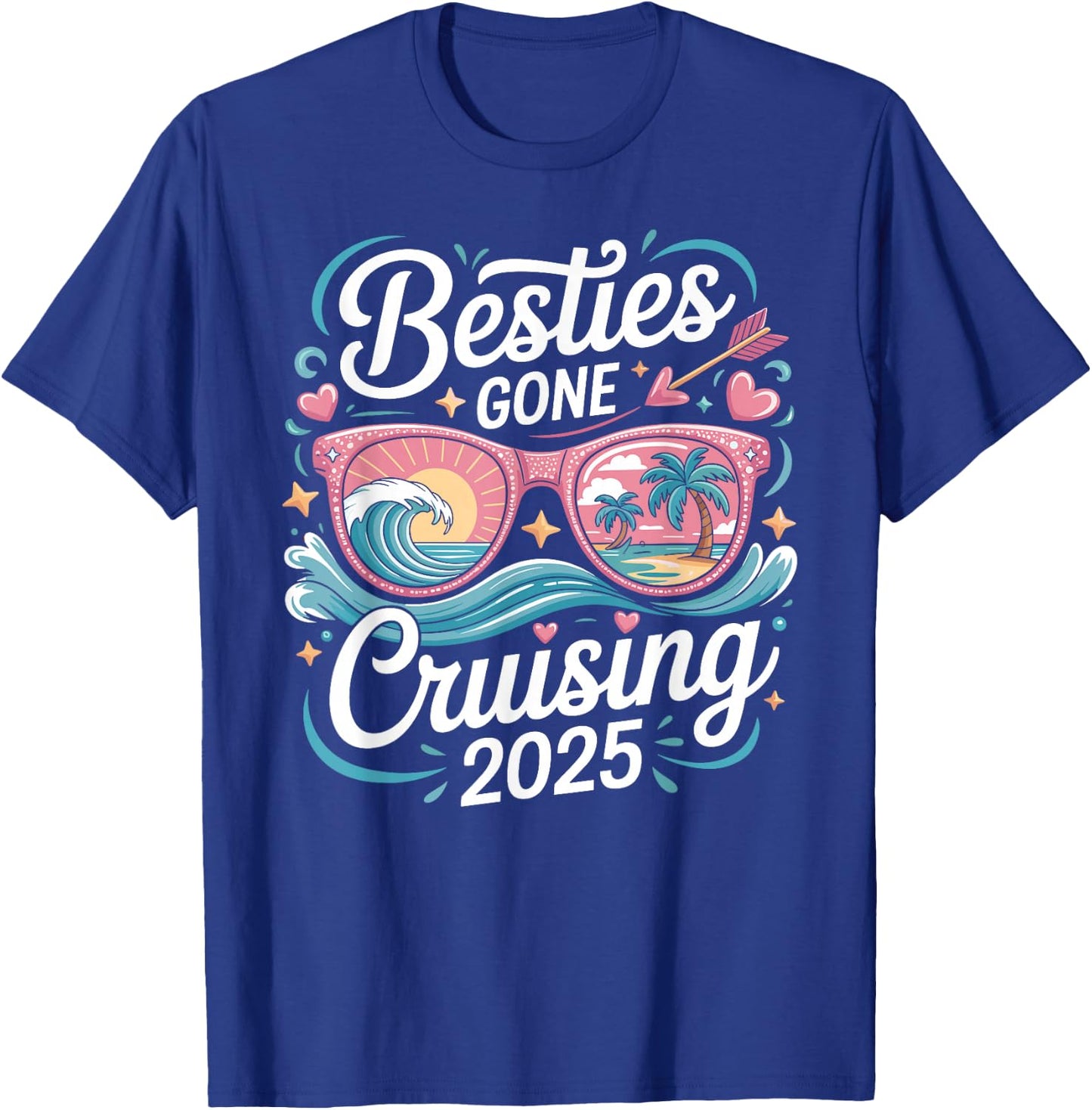 Besties Gone Cruising 2025 Girls Matching Women Cruise T-Shirt - T-Shirt | Royal