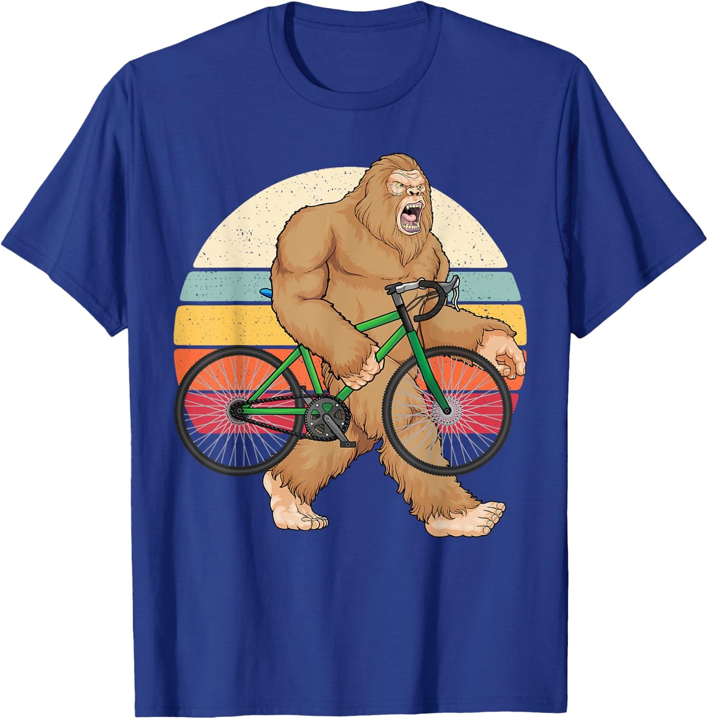 Bigfoot Bike Mountain Bike Bigfoot MTB Biking Cycling Biker T-Shirt - T-Shirt | Royal