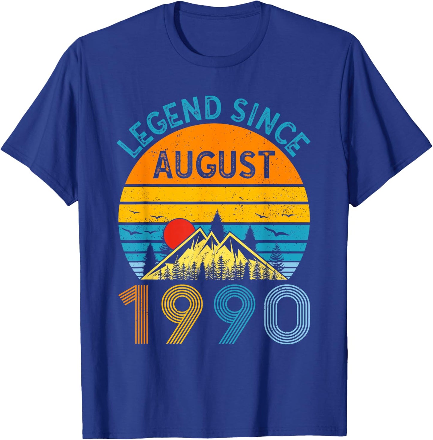 Legend Since August 1990 35th Birthday Vintage 35 Years Old T-Shirt - T-Shirt | Royal
