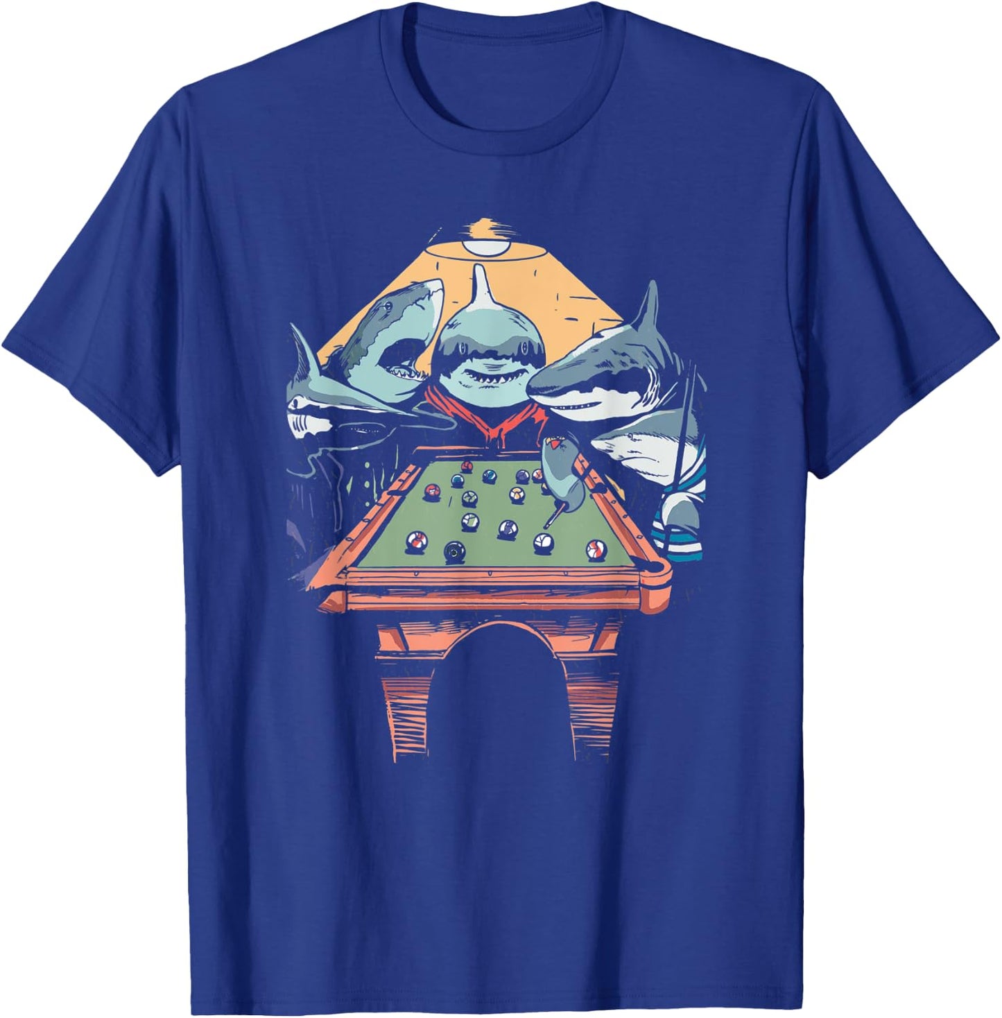 The Pool Sharks Funny Vintage Painting Parody T-Shirt - T-Shirt | Royal