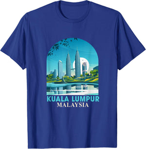 Kuala Lumpur Malaysia Travel Petronas Twin Towers Traveling T-Shirt - T-Shirt | Royal