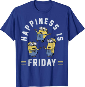 Despicable Me Minions Happiness is Friday Group Shot T-Shirt - T-Shirt | Royal