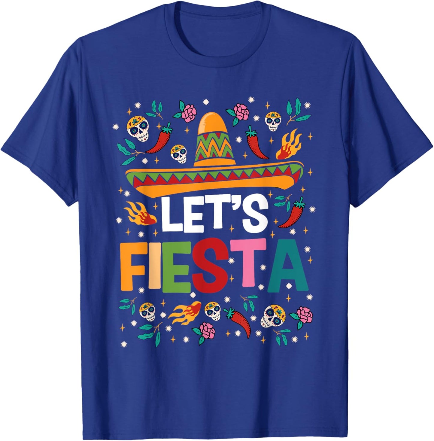 Let's Fiesta Cinco De Mayo Mexican Theme Party Guitar Lover T-Shirt - T-Shirt | Royal