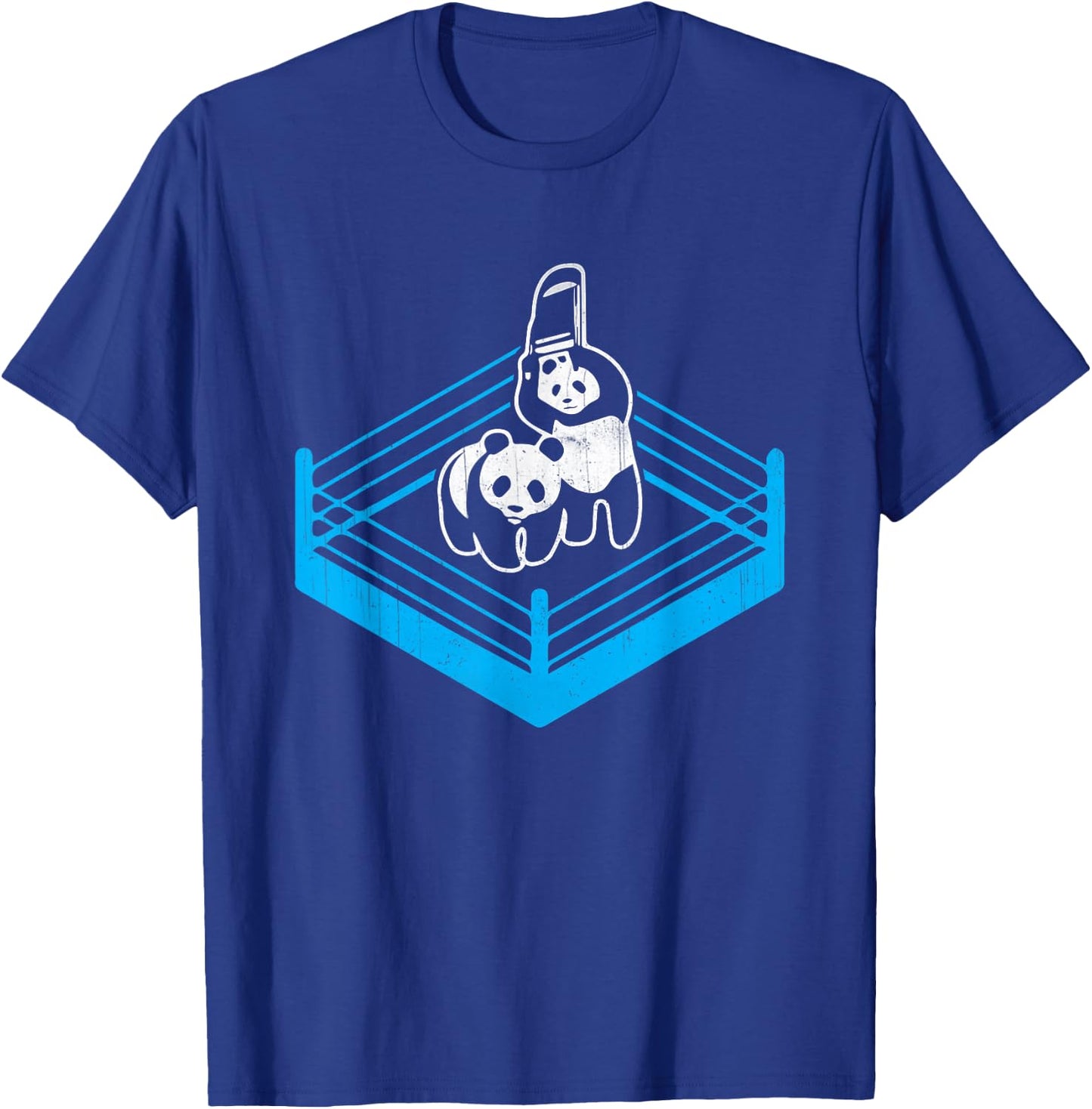 Wrestling Fight Panda Bear Chair T-Shirt - T-Shirt | Royal